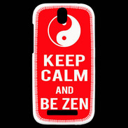 Coque HTC One SV Keep Calm Be Zen Rouge