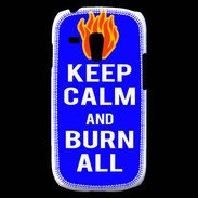 Coque Samsung Galaxy S3 Mini Keep Calm Burn Bleu