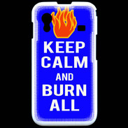 Coque Samsung ACE S5830 Keep Calm Burn Bleu