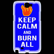 Coque Samsung Galaxy Note 2 Keep Calm Burn Bleu