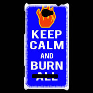 Coque HTC Windows Phone 8S Keep Calm Burn Bleu