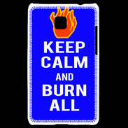 Coque LG Optimus L3 II Keep Calm Burn Bleu