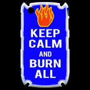 Coque Blackberry 8520 Keep Calm Burn Bleu