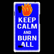 Coque LG Optimus L9 Keep Calm Burn Bleu