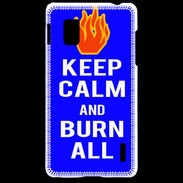 Coque LG Optimus G Keep Calm Burn Bleu