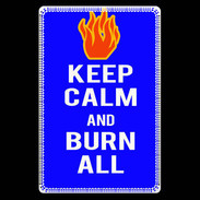 Etui carte bancaire Keep Calm Burn Bleu