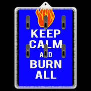 Porte clés Keep Calm Burn Bleu