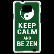 Coque Samsung Galaxy S2 Keep Calm Be Zen Vert