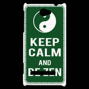 Coque HTC Windows Phone 8S Keep Calm Be Zen Vert