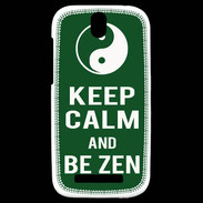 Coque HTC One SV Keep Calm Be Zen Vert