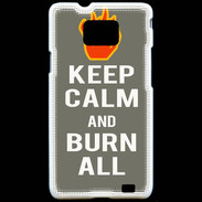 Coque Samsung Galaxy S2 Keep Calm Burn Gris