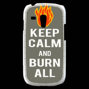 Coque Samsung Galaxy S3 Mini Keep Calm Burn Gris