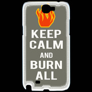 Coque Samsung Galaxy Note 2 Keep Calm Burn Gris