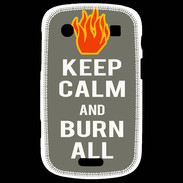 Coque Blackberry Bold 9900 Keep Calm Burn Gris