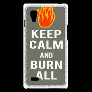 Coque LG Optimus L9 Keep Calm Burn Gris