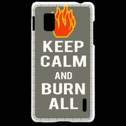 Coque LG Optimus G Keep Calm Burn Gris