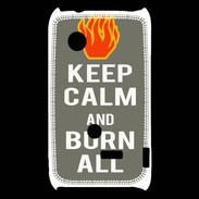 Coque Sony Xperia Typo Keep Calm Burn Gris