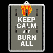 Porte clés Keep Calm Burn Gris