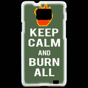 Coque Samsung Galaxy S2 Keep Calm Burn Kaki