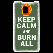 Coque LG P990 Keep Calm Burn Kaki
