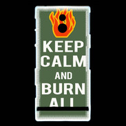 Coque Sony Xperia P Keep Calm Burn Kaki