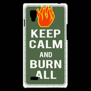 Coque LG Optimus L9 Keep Calm Burn Kaki
