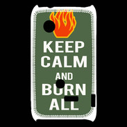 Coque Sony Xperia Typo Keep Calm Burn Kaki