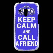 Coque Samsung Galaxy S3 Mini Keep Calm Call friend Bleu