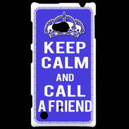 Coque Nokia Lumia 720 Keep Calm Call friend Bleu