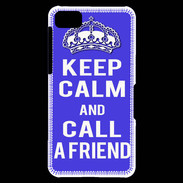 Coque Blackberry Z10 Keep Calm Call friend Bleu