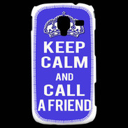 Coque Samsung Galaxy Ace 2 Keep Calm Call friend Bleu