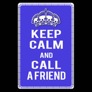 Etui carte bancaire Keep Calm Call friend Bleu