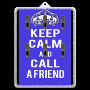 Porte clés Keep Calm Call friend Bleu