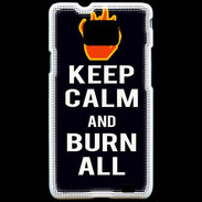 Coque Samsung Galaxy S2 Keep Calm Burn Noir