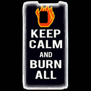 Coque LG P990 Keep Calm Burn Noir