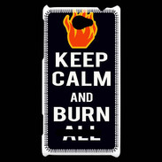 Coque HTC Windows Phone 8S Keep Calm Burn Noir