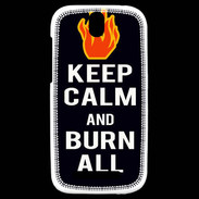Coque HTC One SV Keep Calm Burn Noir