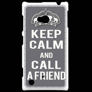 Coque Nokia Lumia 720 Keep Calm Call friend Gris