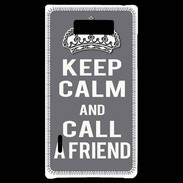 Coque LG Optimus L7 Keep Calm Call friend Gris