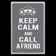 Etui carte bancaire Keep Calm Call friend Gris
