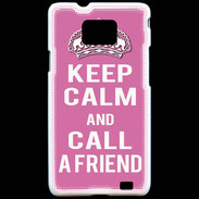 Coque Samsung Galaxy S2 Keep Calm Call Rose
