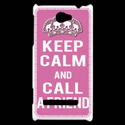 Coque HTC Windows Phone 8S Keep Calm Call Rose