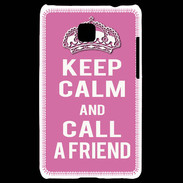 Coque LG Optimus L3 II Keep Calm Call Rose