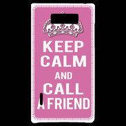 Coque LG Optimus L7 Keep Calm Call Rose