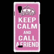 Coque LG Optimus L9 Keep Calm Call Rose