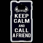 Coque Samsung Galaxy S2 Keep Calm Call friend Noir