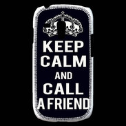 Coque Samsung Galaxy S3 Mini Keep Calm Call friend Noir