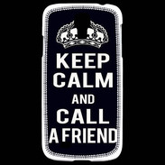 Coque Samsung Galaxy S4 Keep Calm Call friend Noir