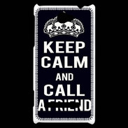 Coque HTC Windows Phone 8S Keep Calm Call friend Noir