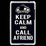 Coque LG Optimus L3 II Keep Calm Call friend Noir